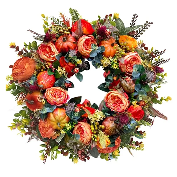 Thanksgiving Wreath Artificial Autumn Farmhouse