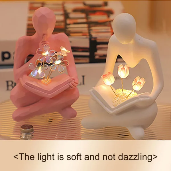 Sculpture Ornament Abstract Figure Book Lamp