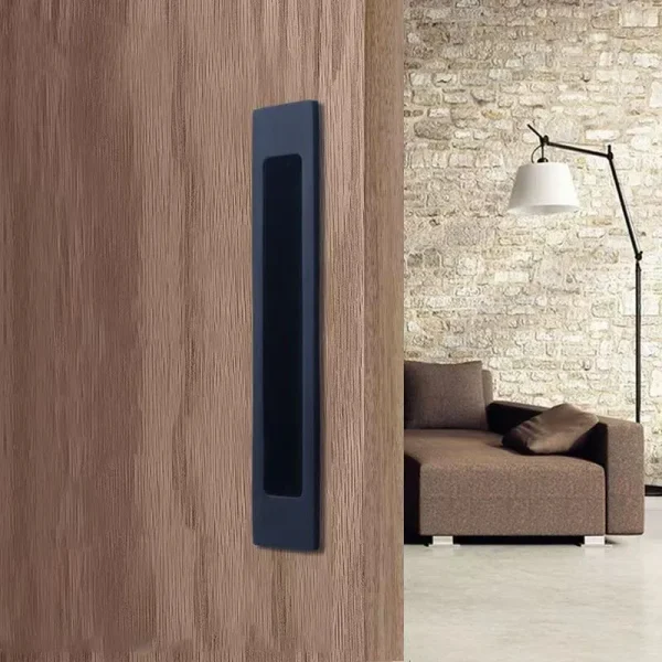 Sliding Door Handle Black Embedded Concealed Buckle